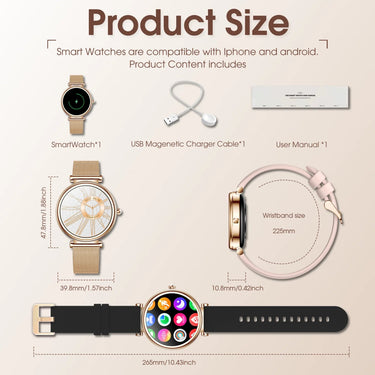 Stylish Women's Smart Watch with Fitness Tracker - InspiredGrabs.com